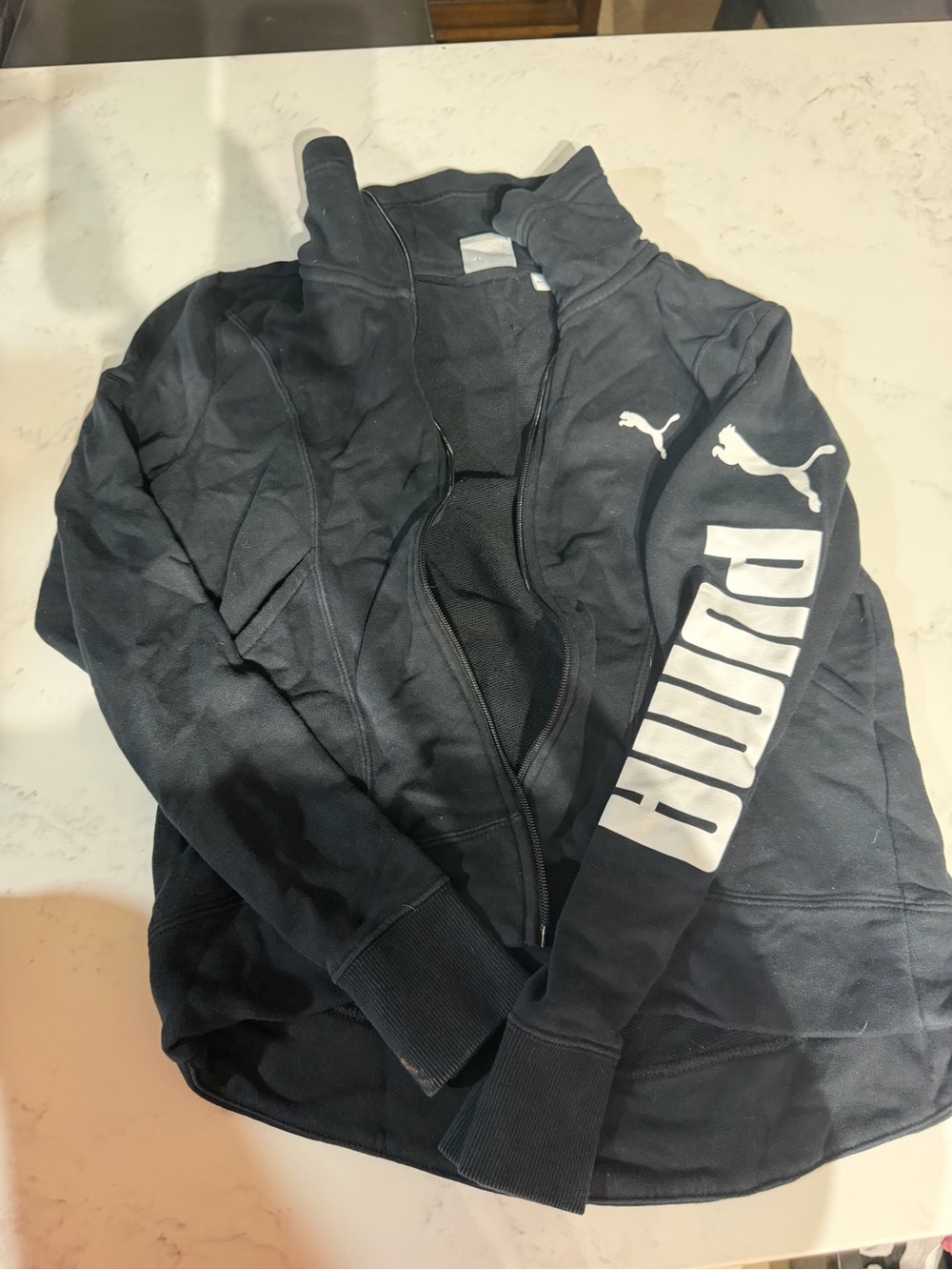 Puma Men’s Black Full-Zip Performance Jacket with White Logo